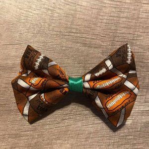 Brown Football Hair Bow (Large)